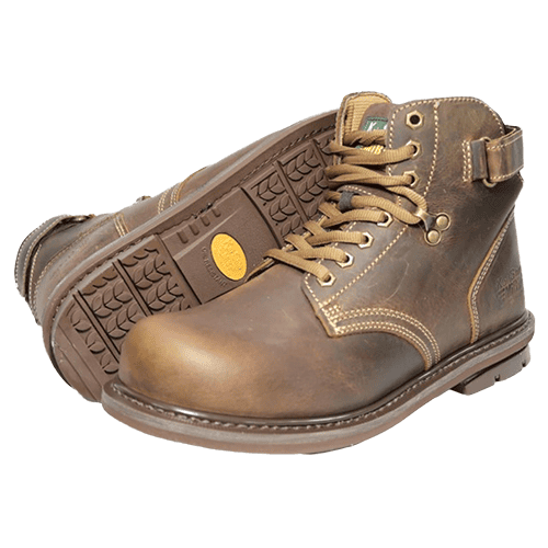 KS MIB-M5032真皮寬楦鋼頭安全鞋-褐色