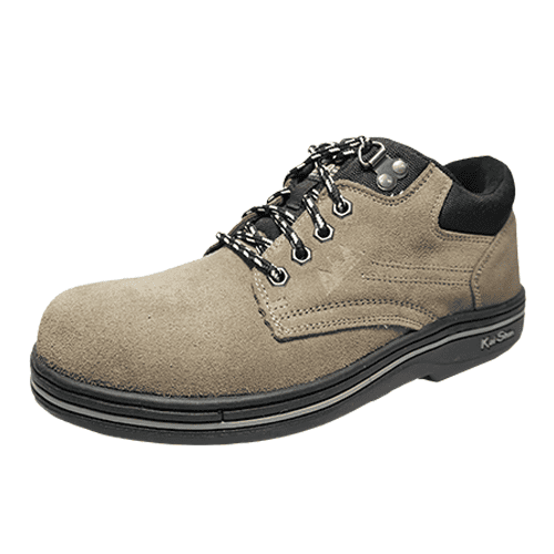 KS MIB-PA5074B09-防穿刺真皮鋼頭安全鞋-反毛咖色