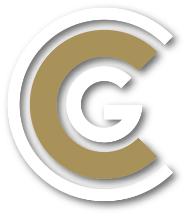 Logo featuring a white letter