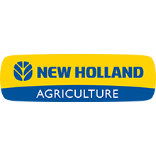 New Holland Agriculture logo: blue and yellow rectangular design, text