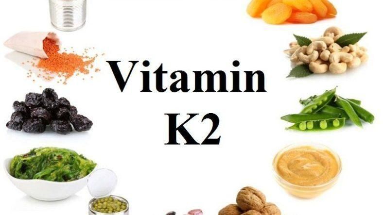 A variety of vitamin k2 foods are shown on a white background