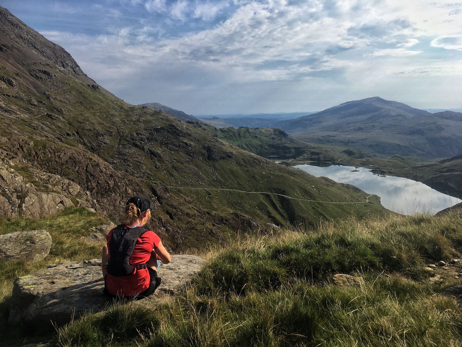 Runner high in the mountains