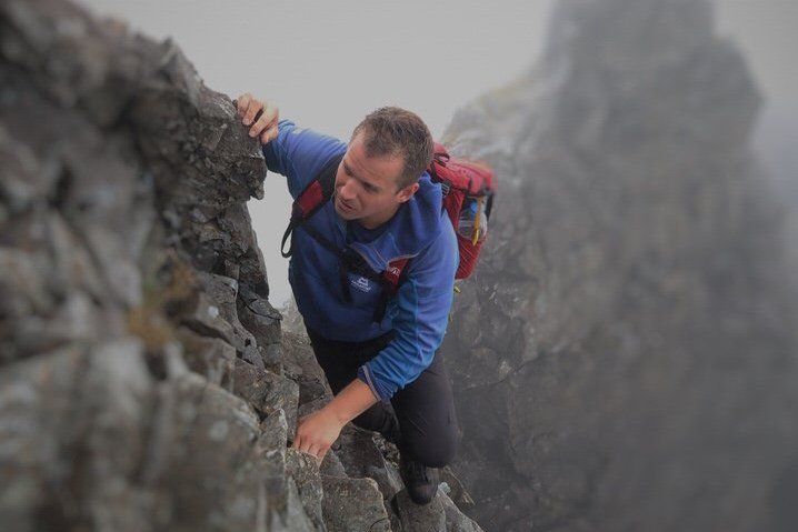 Climber on Cuillin Ridge