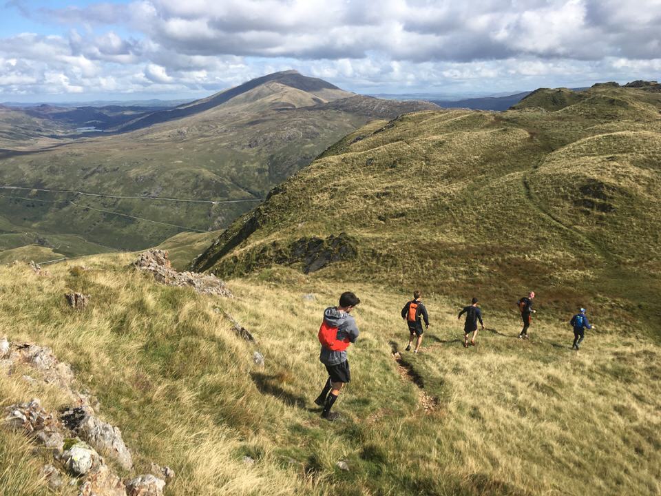 Guided trail running; running through slate quarries