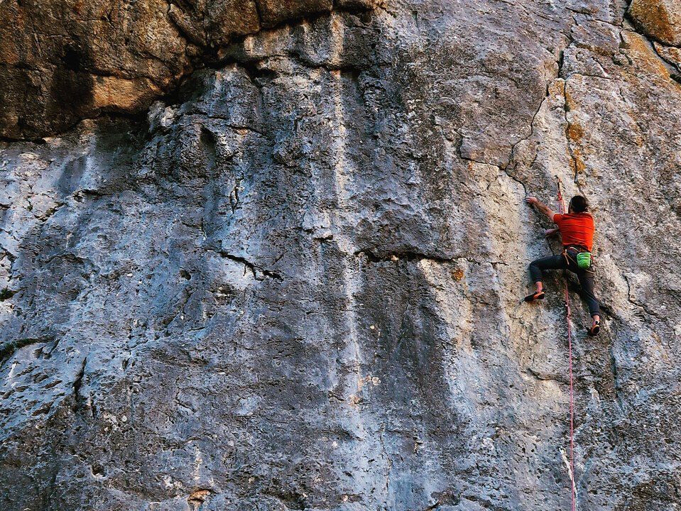 Sports Climber Learning to Lead