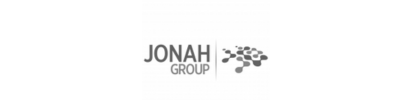 A black and white logo for jonah group