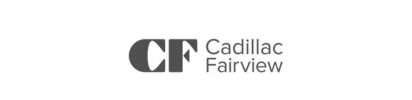 A black and white logo for cadillac fairview