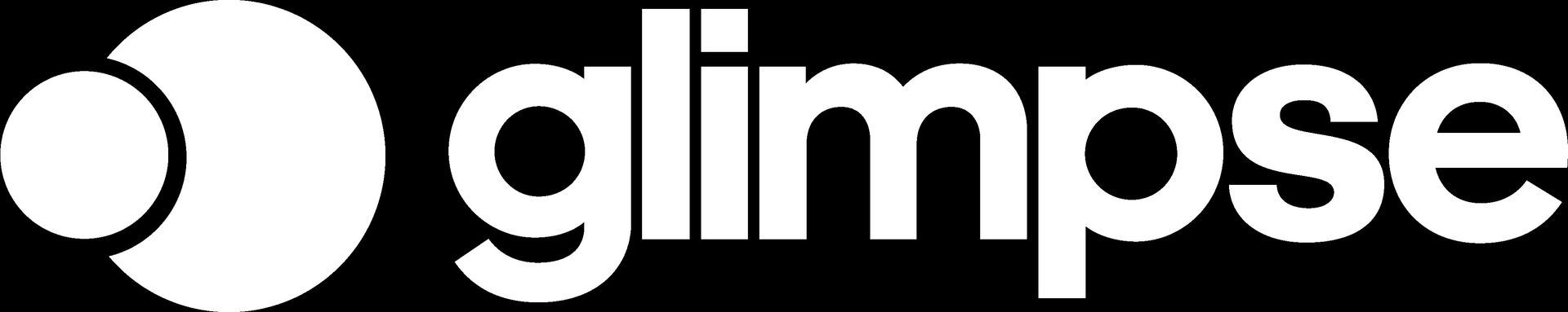 The glimpse logo is white on a black background.
