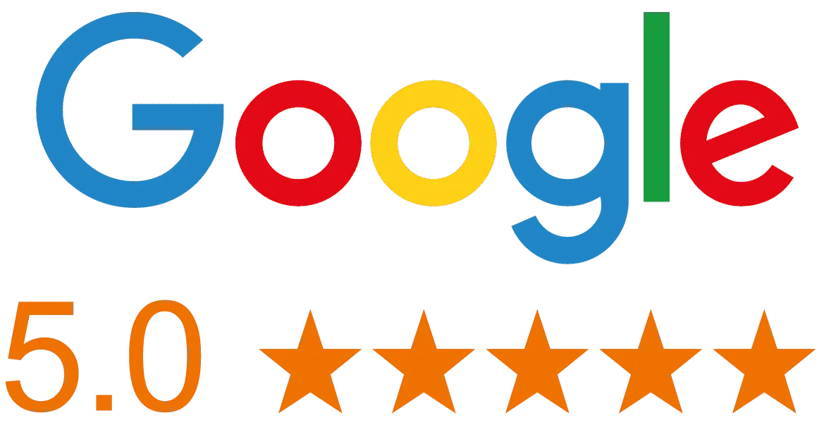 Google logo with a 5.0 rating and five gold stars linked to Econ Energy GBP