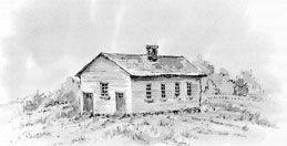 old painting of church