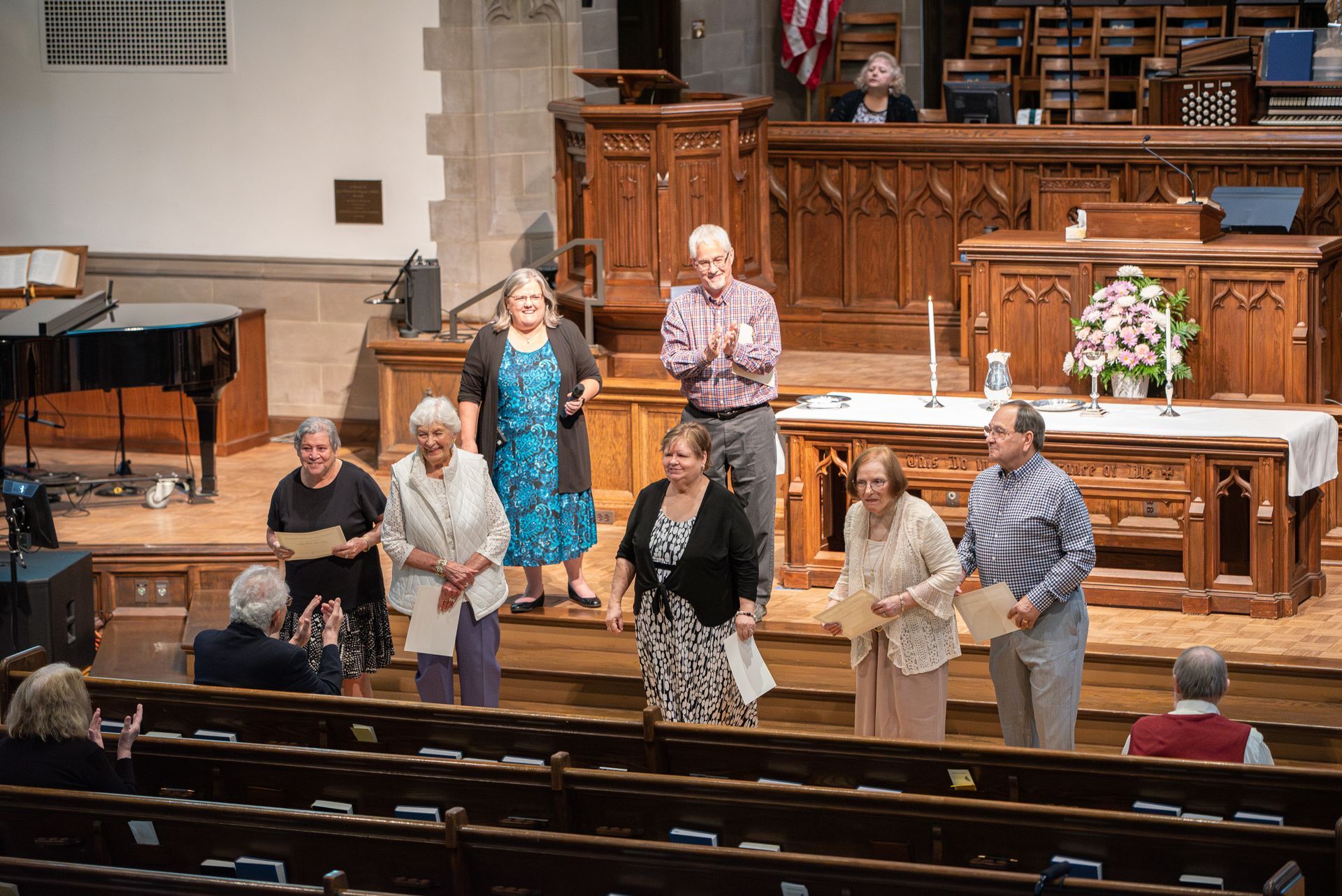 new members class in front of sanctuary