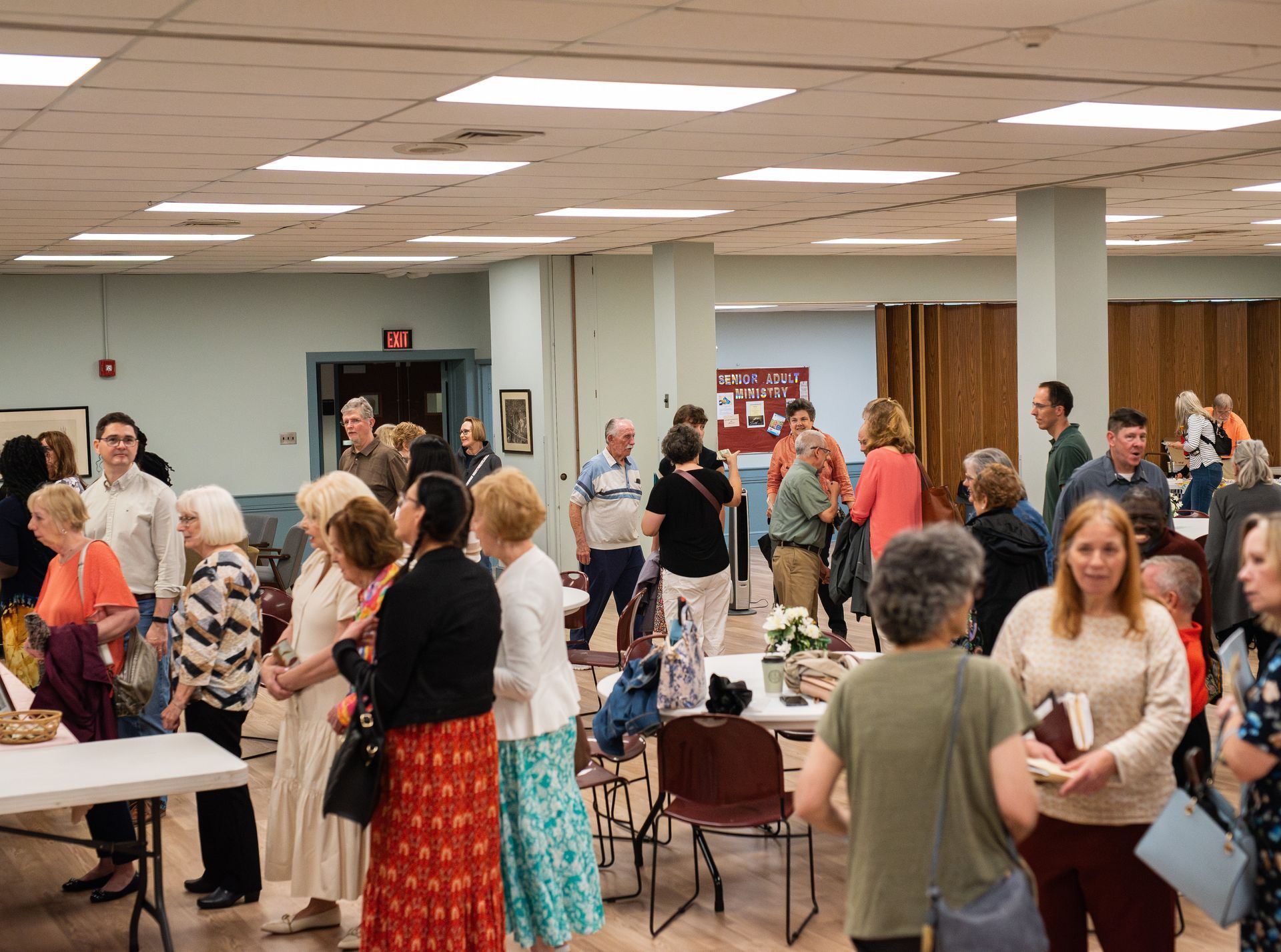 Church fellowship event with coffee