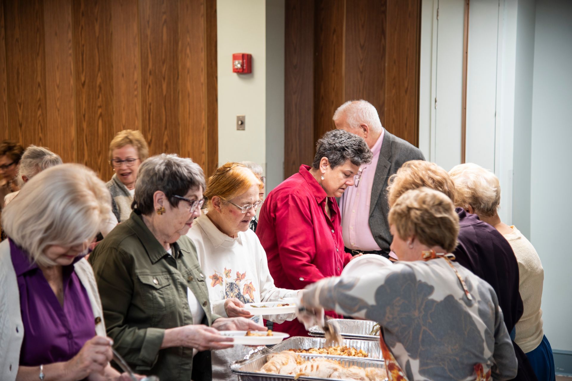 senior adults eating