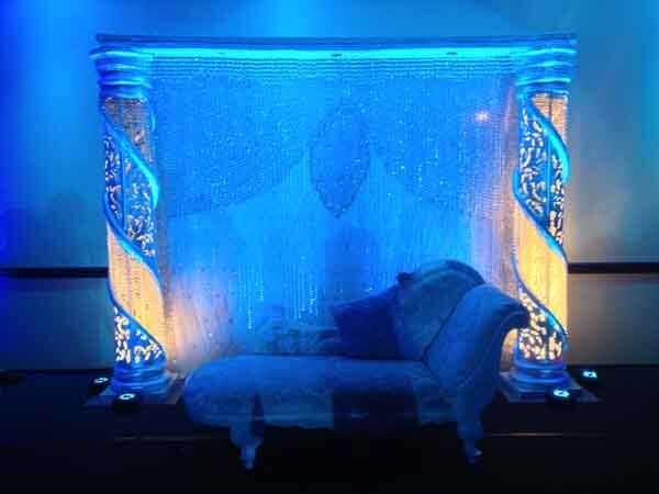 blue couch for main guest