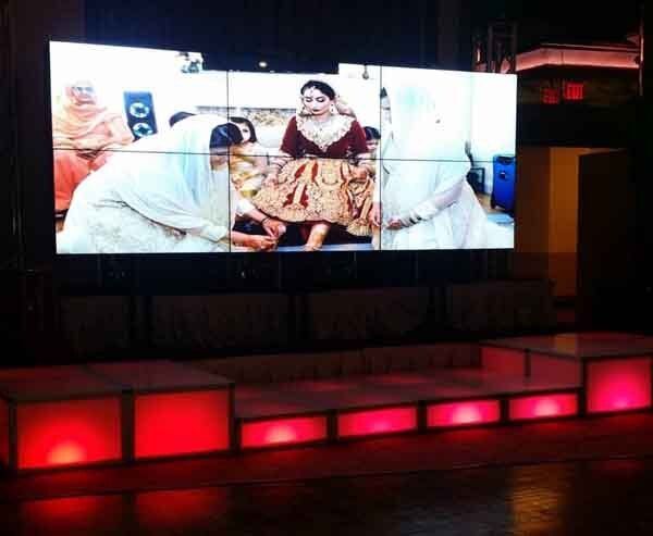 dj stage with screen