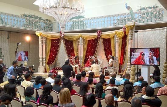 large wall installation at party