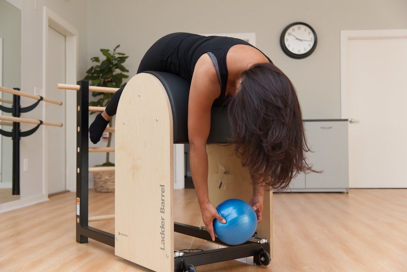 Trainor Holding the Ball on Ladder Barrel — Morganville, NJ — Vida Holistic Wellness Studio
