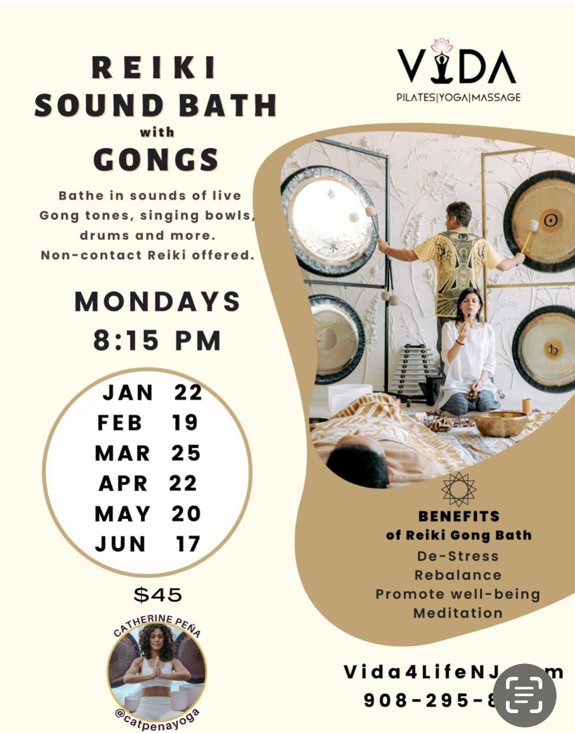 Reiki Sound Bath With Gongs — Morganville, NJ — Vida Holistic Wellness