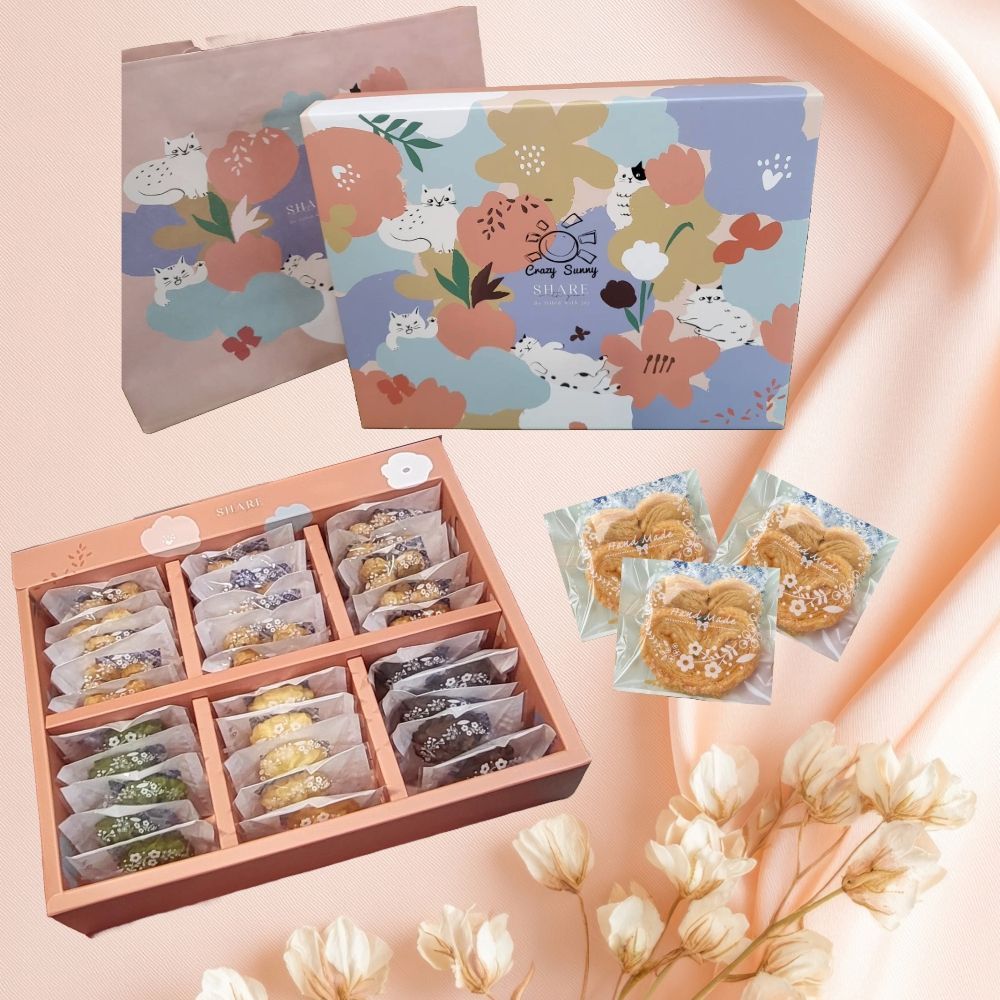【Crazy Sunny餅乾研究室】曲奇蝴蝶酥綜合禮盒2盒組