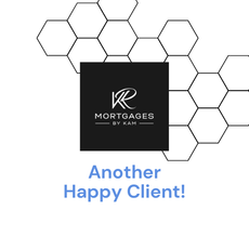 A logo for mortgages by kam is surrounded by honeycombs.