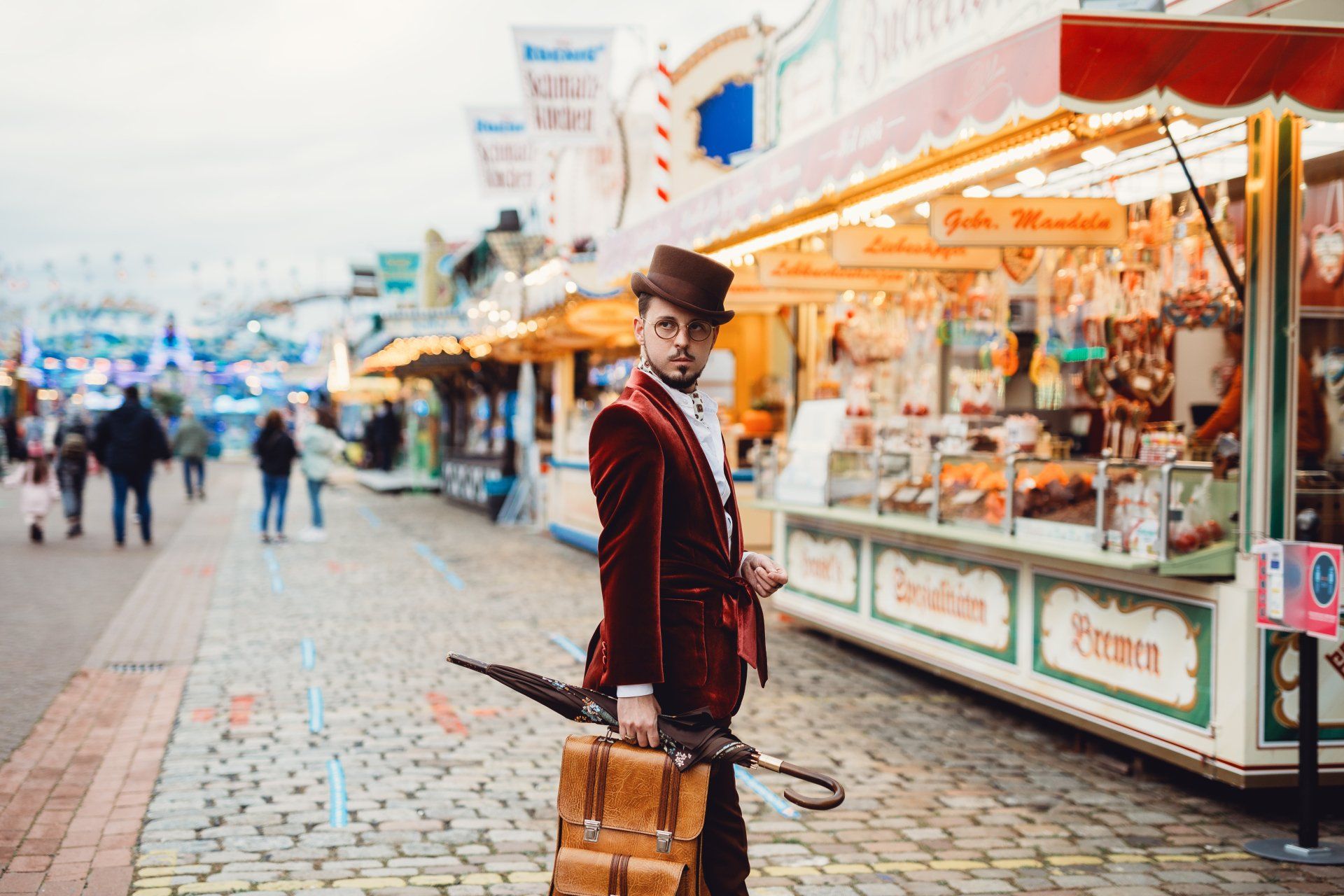 Ein Portrait des bremer Fotografs Phil Porter auf dem Bremer Freimarkt