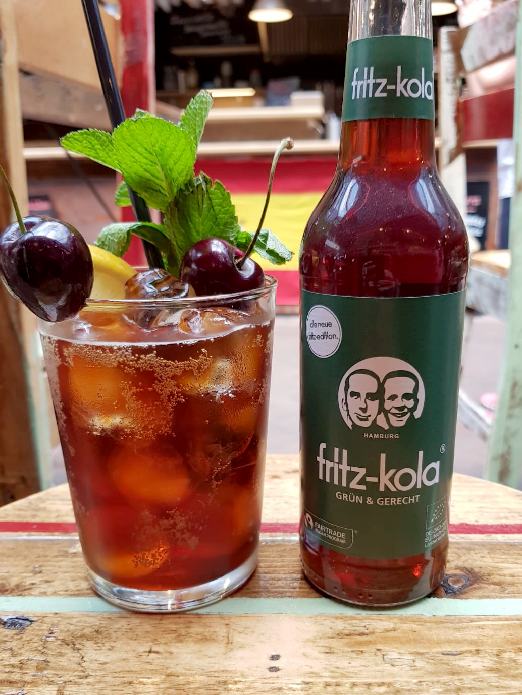 Ansicht eines Getränks der Speisekarte