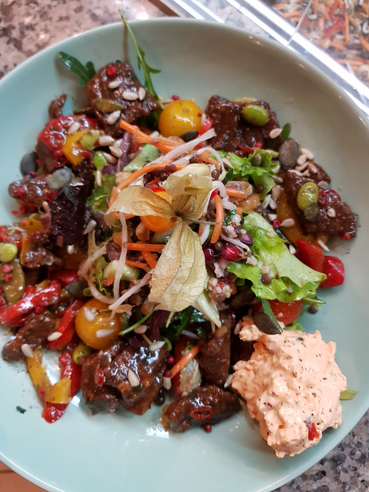 Ansicht eines Gerichts der Speisekarte