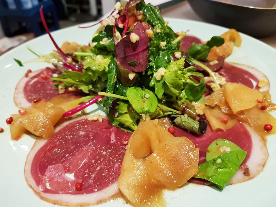 Ansicht eines Gerichts der Speisekarte