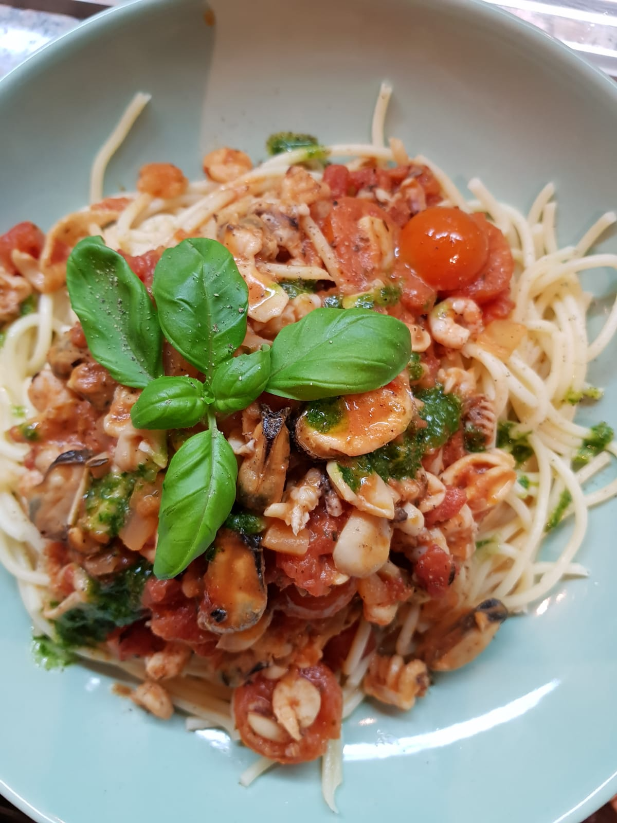 Ansicht eines Gerichts der Speisekarte