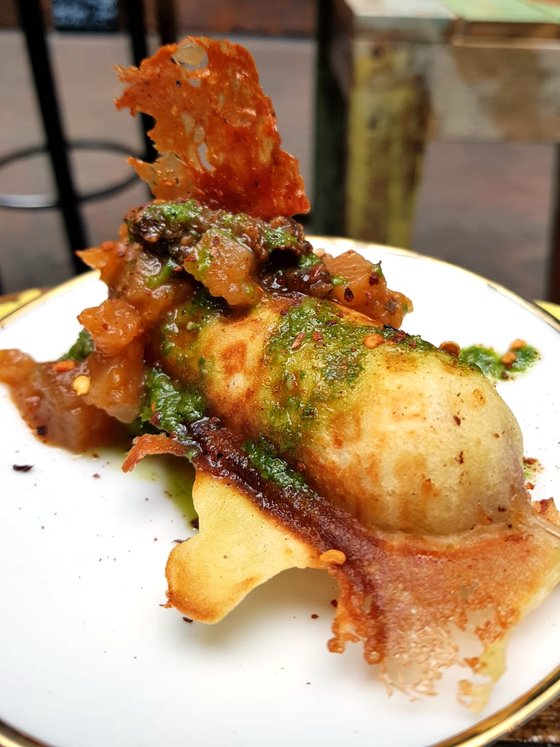 Ansicht eines Gerichts der Speisekarte