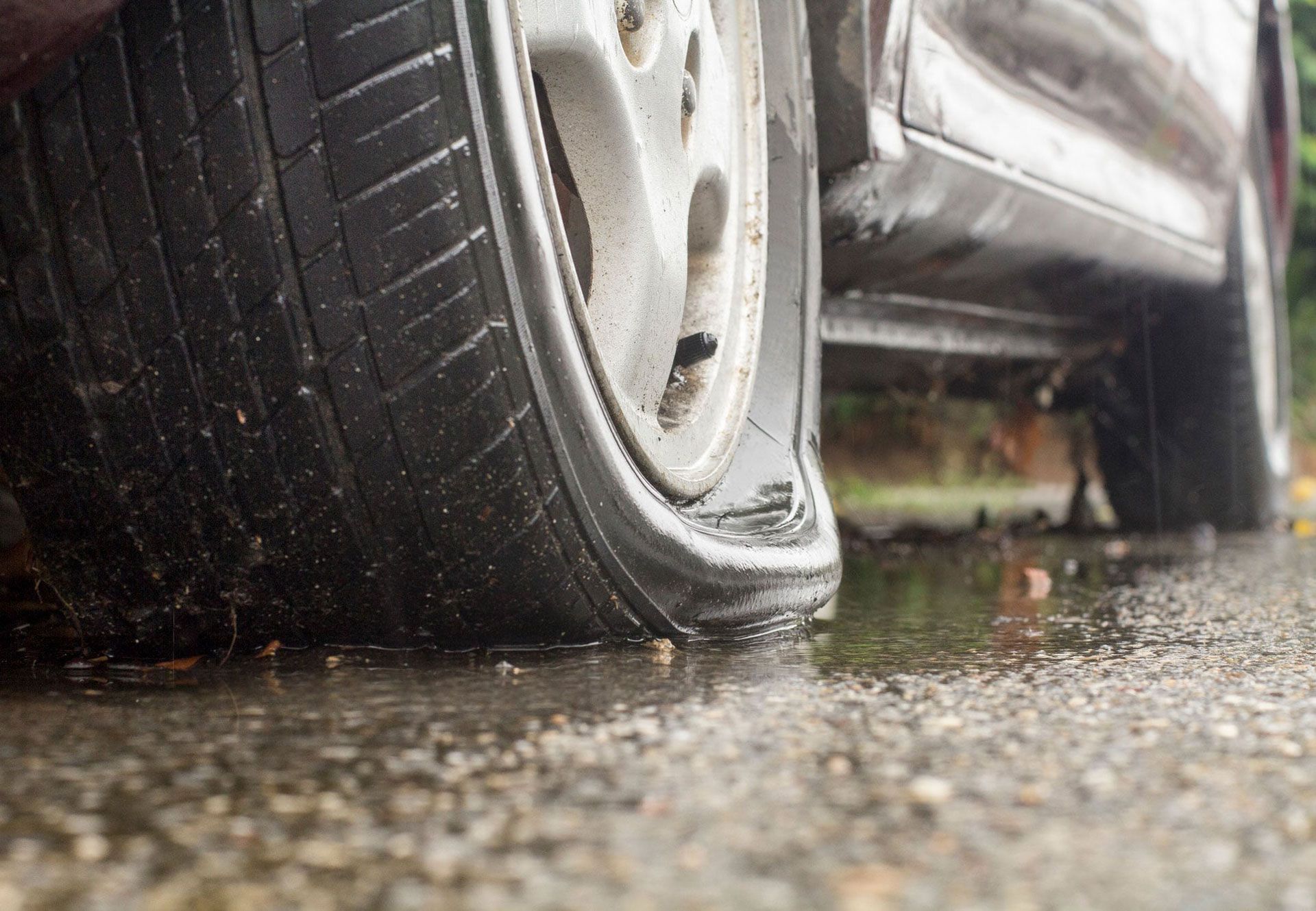 A flat tire A flat tire