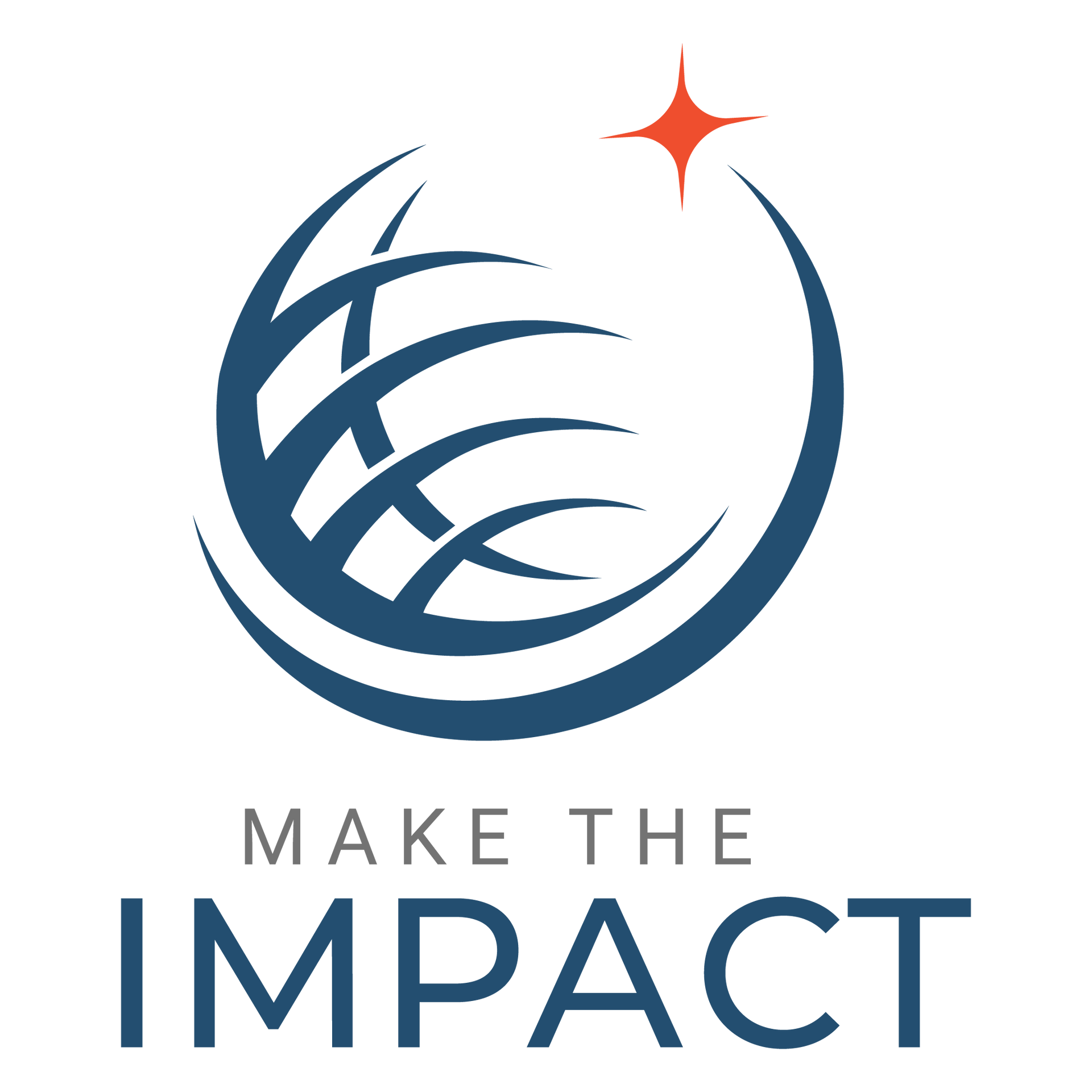 A logo for a company called make the impact