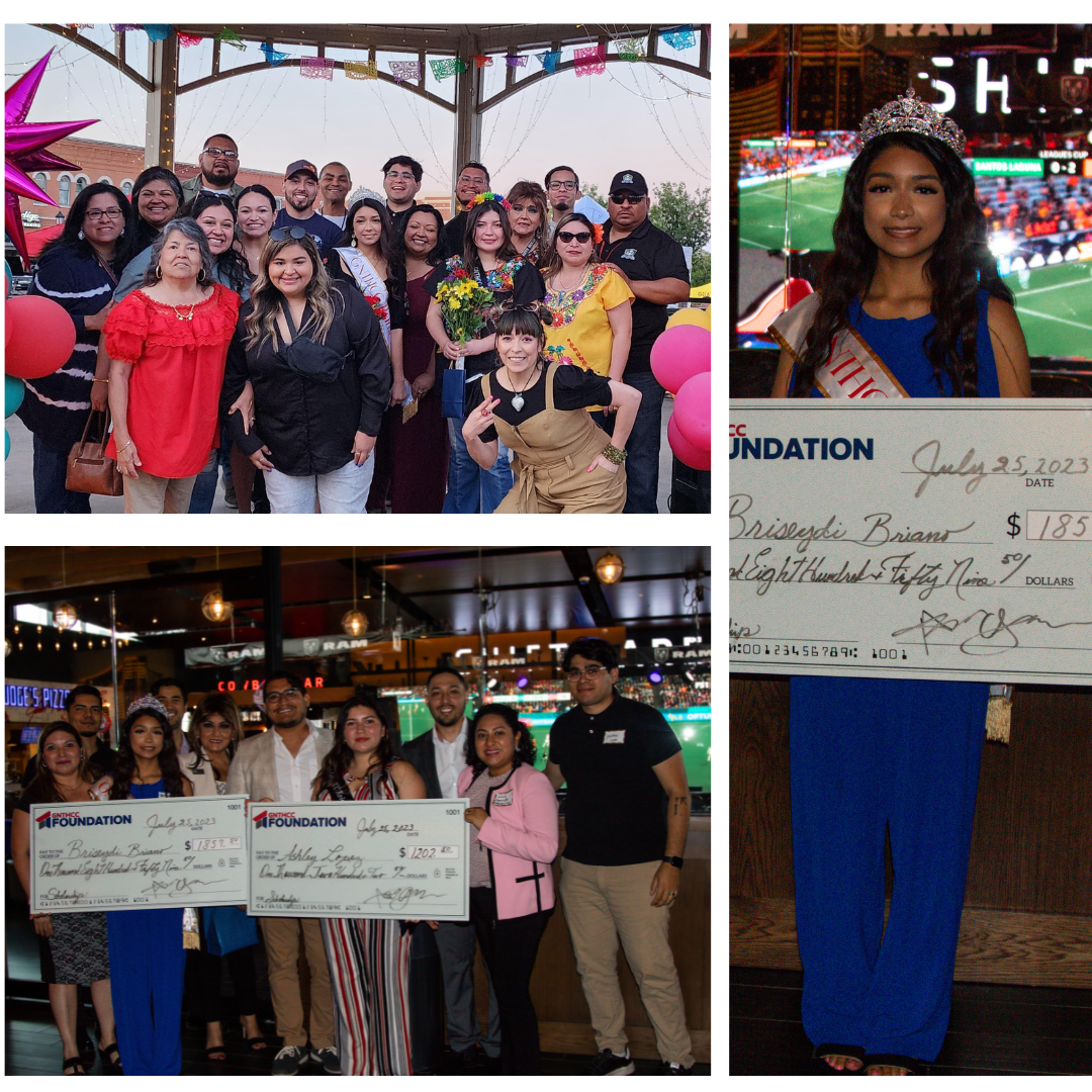 A woman in a crown is holding a check that says foundation