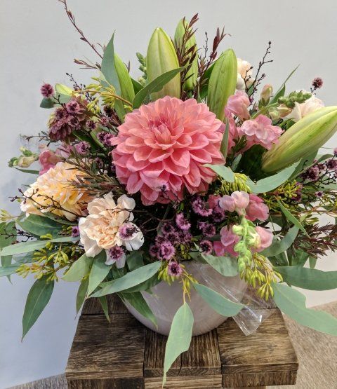 Buoquet of Flowers with Dahlias — Wynnum, QLD — Wynnum Plaza Florist
