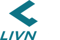 Blue and white logo for LivnFit