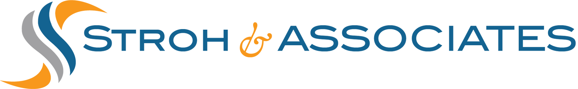 Logo for Stroh & Associates. Features a blue, gray, and orange swirl graphic and the company name.