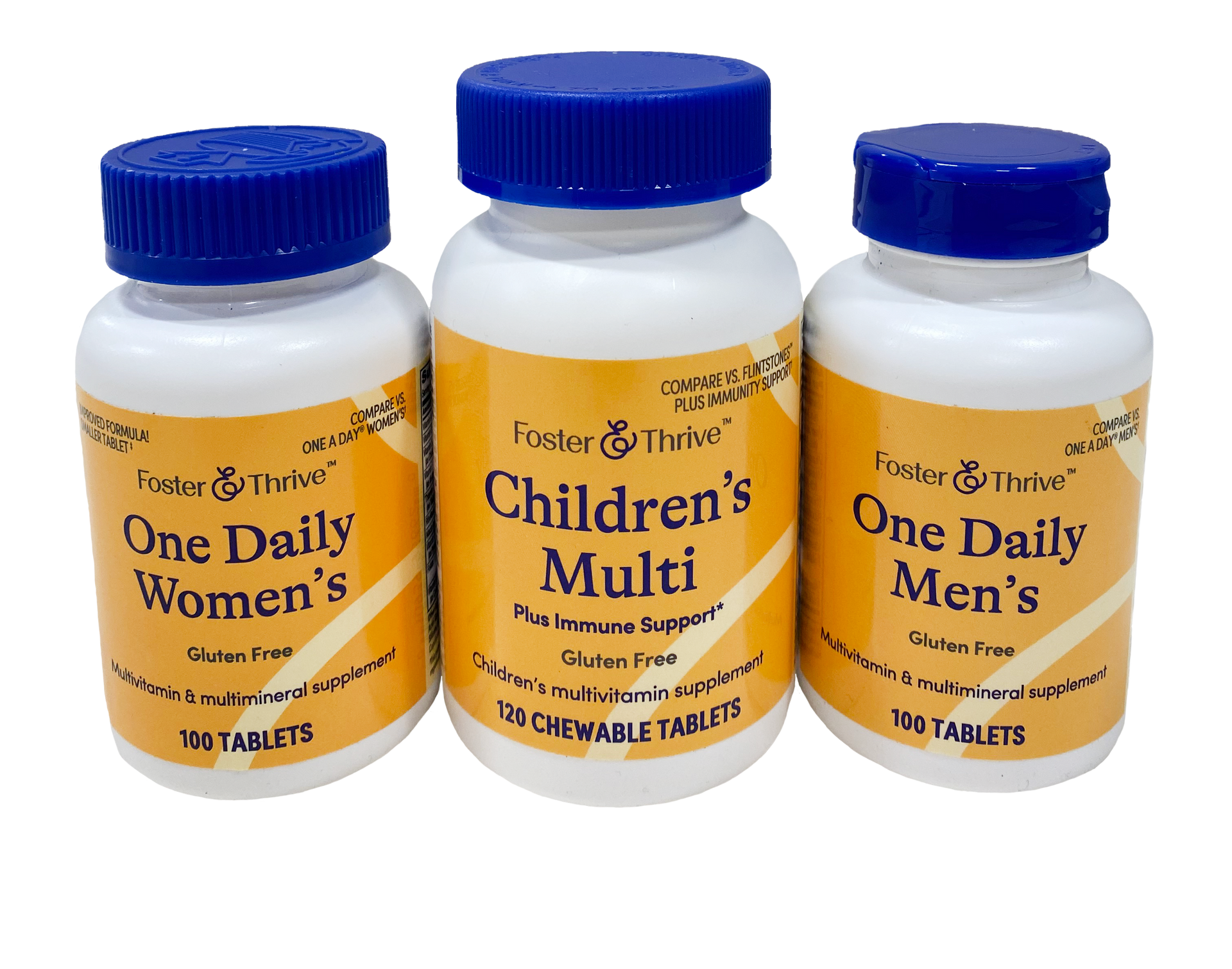 Three bottles of one daily women 's children 's multi vitamins
