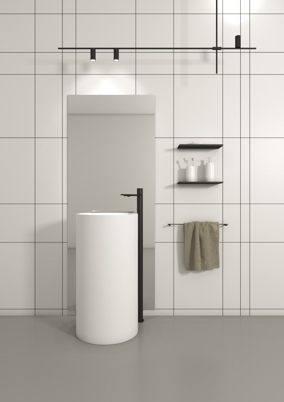 lavabo au design cylindrique