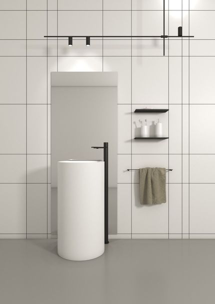 Lavabo da appoggio argento bicolore 55 cm Olympia Ceramica