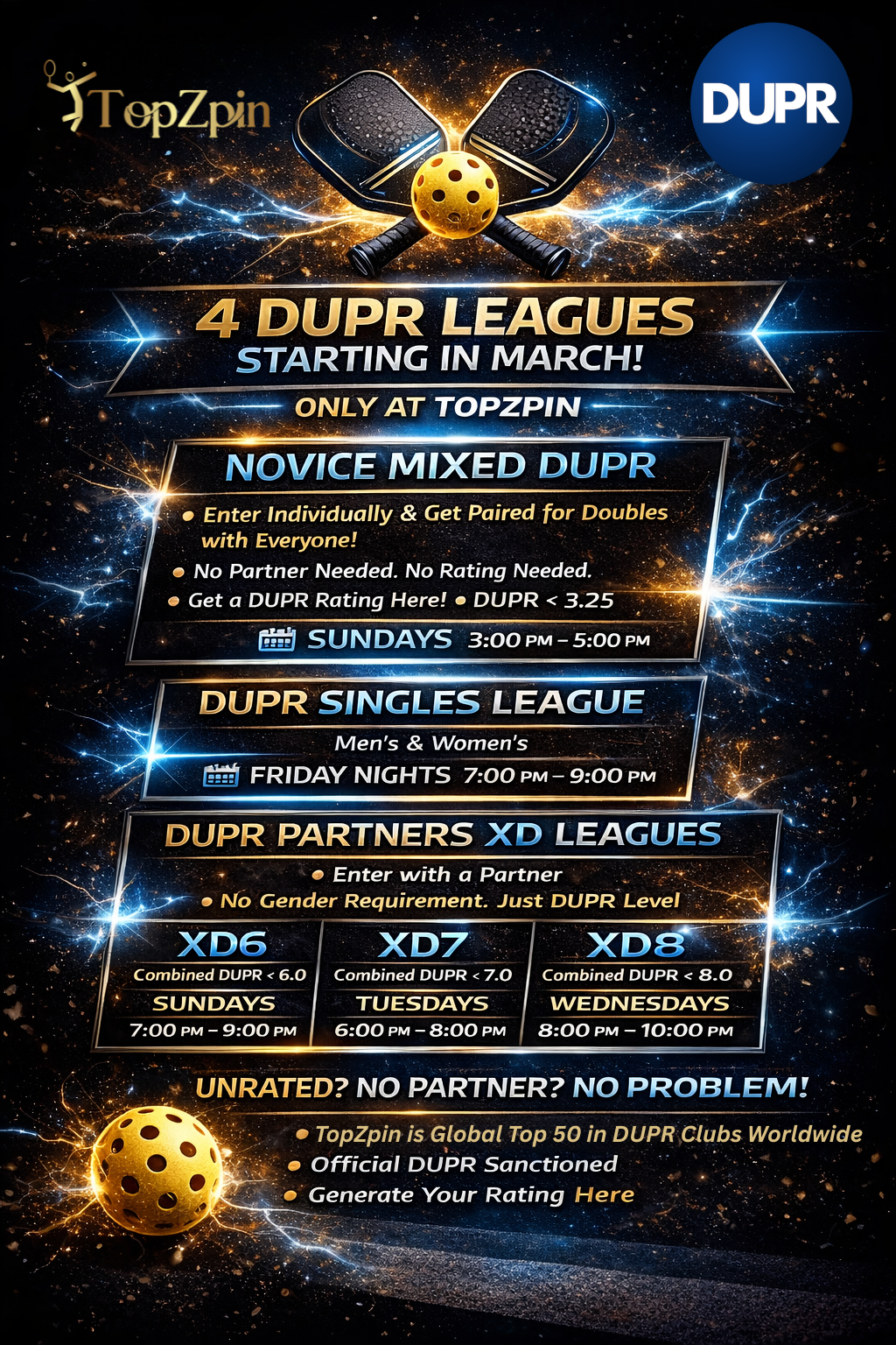 Youth pickleball program flyer: Ages 9-12, 4 weeks, $125 + GST. Includes free paddle (Learn2Rally) or free shirt (Learn2Play). Starts January 10th.