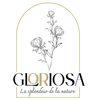 Un logo pour gloriosa la splendeur de la nature avec un dessin de fleurs.