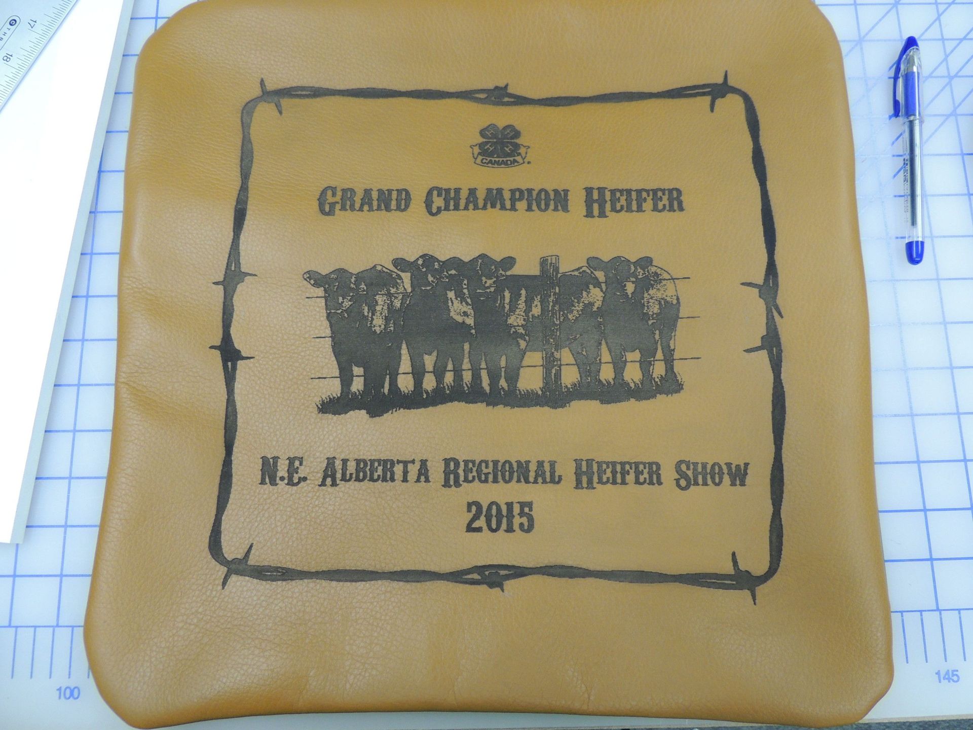 Leather placemat with 