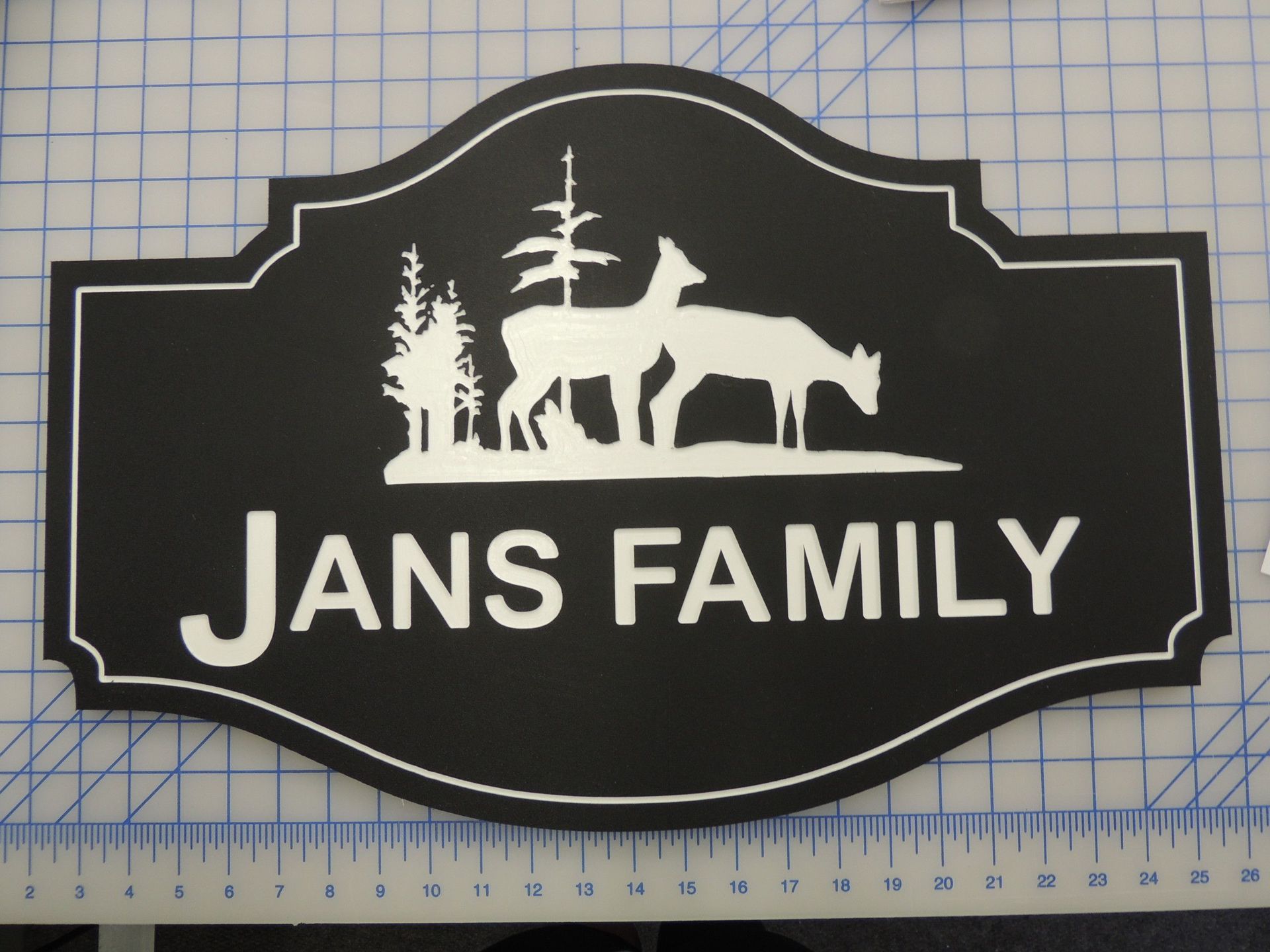 Black and white sign with 