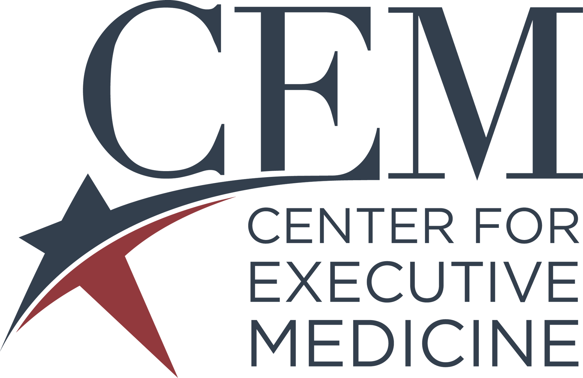 A logo for the center for executive medicine