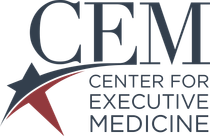 A logo for the center for executive medicine