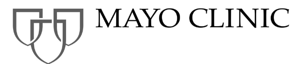 A black and white logo for mayo clinic
