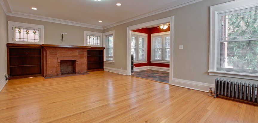 living room with fireplace
