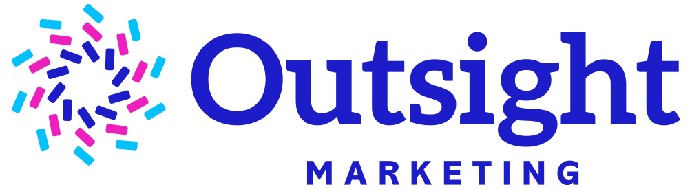 A logo for outsight marketing with a star in the middle