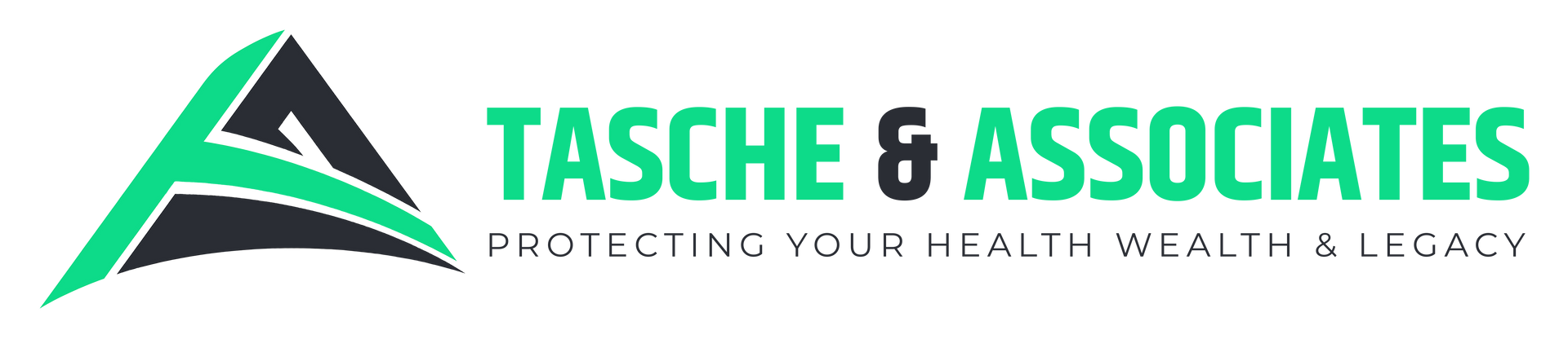 A green and black logo for tasche & associates