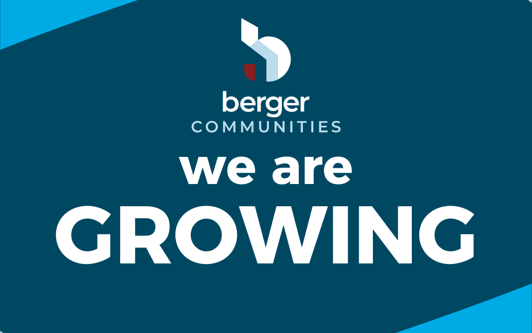 A dark blue graphic with the Berger Communities logo and the white text: 